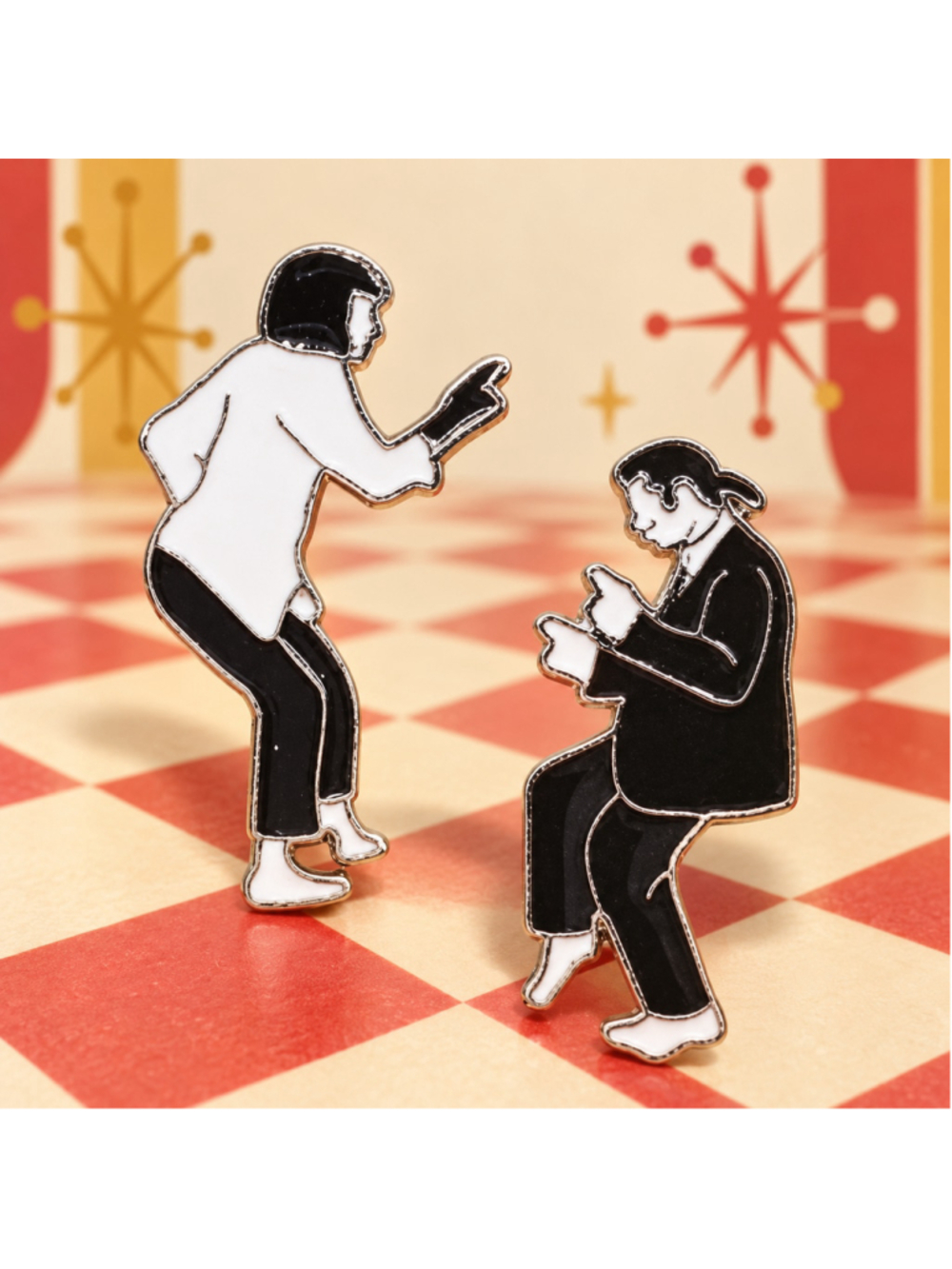 Pulp Fiction Mia & Vincent Dance Enamel Pin Set of 2